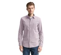 Langarmhemd TOM TAILOR, Herren, Gr. M, N-Gr, rot stripe, Web, Obermaterial: 100% Baumwolle, Strukturmuster, unifarben, slim fit normal, Manschette, Hemden, mit Brust Tasche (99928304-M) rot stripe