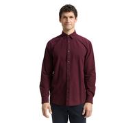 Langarmhemd TOM TAILOR, Herren, Gr. S, N-Gr, rot vichy check, Web, Obermaterial: 100% Baumwolle, kariert, regular fit normal, 1-Knopf-Manschette, Hemden, mit Karomuster (76870766-S) rot vichy check