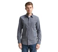 Langarmhemd TOM TAILOR, Damen, Gr. S, N-Gr, schwarz navy stripe, Web, Obermaterial: 100% Baumwolle, Strukturmuster, unifarben, slim fit normal, Manschette, Hemden Langarmhemd, mit Brust Tasche (217717