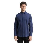 Langarmhemd TOM TAILOR, Herren, Gr. XL, N-Gr, blau vichy check, Web, Obermaterial: 100% Baumwolle, kariert, regular fit normal, 1-Knopf-Manschette, Hemden, mit Karomuster (31238228-XL) blau vichy chec