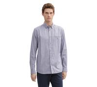 Langarmhemd TOM TAILOR, Herren, Gr. XL, N-Gr, lila (cold lila grau structure), Obermaterial: 100% Baumwolle, Strukturmuster, regular fit Po-bedeckend, ohne Ausschnitt, Manschette, Hemden, mit Struktur