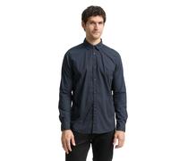 Langarmhemd TOM TAILOR, Herren, Gr. XL, N-Gr, navy mini spike design, Web, Obermaterial: 100% Baumwolle, gemustert, slim fit normal, ohne Ausschnitt, 1-Knopf-Manschette, Hemden, mit Muster (33269662-X