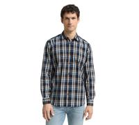 Langarmhemd TOM TAILOR, Herren, Gr. XL, N-Gr, navy multicolor check, Web, Obermaterial: 100% Baumwolle, kariert, regular fit normal, ohne Ausschnitt, Manschette, Hemden, mit Karomuster (95180968-XL) n