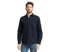 Langarmhemd TOM TAILOR, Herren, Gr. XXL, N-Gr, blau (sky captain blau), Web, Obermaterial: 100% Baumwolle, unifarben, regular fit normal, ohne Ausschnitt, Manschette, Hemden, mit Brust Tasche (4678954
