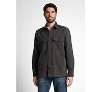 Langarmhemd TOM TAILOR, Herren, Gr. XXL, N-Gr, tarmac grau, Web, Obermaterial: 100% Baumwolle, unifarben, regular fit normal, ohne Ausschnitt, Manschette, Hemden, mit Brust Taschen (31383338-XXL) tarm