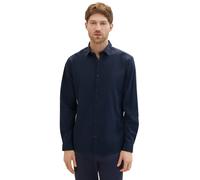 Langarmhemd TOM TAILOR "Poplin", Herren, Gr. S, N-Gr, blau (sky captain blau), Obermaterial: 69% Baumwolle, 28% Polyamid, 3% Elasthan, regular fit, 2-Knopf-Manschette, Hemden Langarmhemd, mit Manschet