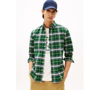 Langarmhemd TOMMY HILFIGER "BRUSHED OXFORD CHECK", Damen, Gr. XXL, N-Gr, ornamental grün, check, Web, Obermaterial: 100% Baumwolle, kariert, regular fit normal, Rundhals, 1-Knopf-Manschette, Hemden La