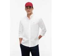 Langarmhemd TOMMY HILFIGER "CORE FLEX POPLIN SOLID Regular Fit SHIRT", Herren, Gr. L (52), N-Gr, weiß, Web, Obermaterial: 100% Baumwolle, regular fit, Manschette, Hemden, Regular Fit Flex Cotton (8599