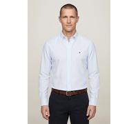 Langarmhemd TOMMY HILFIGER "CORE FLEX POPLINE CLASSIC STRIPE", Herren, Gr. M, N-Gr, sweet blau, stripe, Web, Obermaterial: 100% Baumwolle, regular fit normal, 1-Knopf-Manschette, Hemden, regular fit,