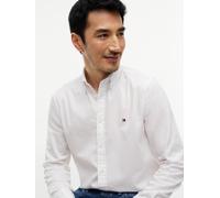 Langarmhemd TOMMY HILFIGER "FLEX DOBBY SLIM FIT", Herren, Gr. XL (54/56), N-Gr, weiß, Web, Obermaterial: 100% Baumwolle, slim fit normal, 1-Knopf-Manschette, Hemden, Slim Fit Dobby Structure (12182509
