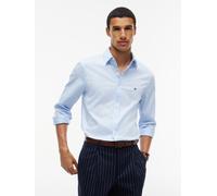 Langarmhemd TOMMY HILFIGER "FLEX DOBBY SLIM FIT", Herren, Gr. XXL (58), N-Gr, blau (sweet blau), Web, Obermaterial: 100% Baumwolle, slim fit normal, 1-Knopf-Manschette, Hemden, Slim Fit Dobby Structur