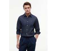 Langarmhemd TOMMY HILFIGER "FLEX POP MINI DOBBY RF SHIRT", Herren, Gr. XXL (58), N-Gr, carbon navy, Web, Obermaterial: 100% Baumwolle, regular fit normal, 1-Knopf-Manschette, Hemden, Regular Fit Dobby
