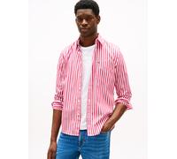 Langarmhemd TOMMY HILFIGER "FLEX POPLIN BOLD STRIPE SHIRT", Herren, Gr. L, N-Gr, vivacious pink, stripe, Web, Obermaterial: 100% Baumwolle, casual, regular fit, Langarm 1-Knopf-Manschette, Hemden (749