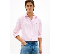 Langarmhemd TOMMY HILFIGER "FLEX POPLIN CLASSIC STP Regular Fit", Herren, Gr. L, N-Gr, classic pink, stripe, Web, Obermaterial: 100% Baumwolle, regular fit, 1-Knopf-Manschette, Hemden, gestreift, Butt