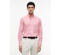 Langarmhemd TOMMY HILFIGER "FLEX POPLIN GINGHAM SHIRT", Herren, Gr. L (52), N-Gr, doll pink, check, Web, Obermaterial: 100% Baumwolle, regular fit normal, 1-Knopf-Manschette, Hemden, Regular Fit Flex