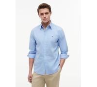 Langarmhemd TOMMY HILFIGER "FLEX POPLIN GINGHAM SHIRT", Herren, Gr. S, N-Gr, blau spell, check, Web, Obermaterial: 100% Baumwolle, regular fit normal, 1-Knopf-Manschette, Hemden (17967233-S) blau spel