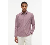 Langarmhemd TOMMY HILFIGER "FLEX POPLIN GINGHAM SHIRT", Herren, Gr. XL, N-Gr, medium rot, multi check, Web, Obermaterial: 100% Baumwolle, regular fit normal, 1-Knopf-Manschette, Hemden (73672844-XL) m