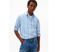 Langarmhemd TOMMY HILFIGER "FLEX POPLIN MEDIUM CHECK", Herren, Gr. XXL (58), N-Gr, weiß, check, Web, Obermaterial: 100% Baumwolle, Manschette, Hemden, Button-down-Kragen, Regular fit (33482661-XXL) we