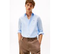 Langarmhemd TOMMY HILFIGER "FLEX POPLIN SHIRT", Herren, Gr. XXL, N-Gr, sweet blau, Popeline, Obermaterial: 100% Baumwolle, unifarben, slim fit, 1-Knopf-Manschette, Hemden, Slim Fit, Kentkragen, Baumwo