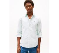 Langarmhemd TOMMY HILFIGER "HERITAGE OXFORD STRIPE Regular Fit SHIRT", Damen, Gr. M, N-Gr, weiß (fort grün, weiß), Web, Obermaterial: 100% Baumwolle, regular fit, 2-Knopf-Manschette, Hemden Langarmhem