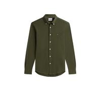 Langarmhemd TOMMY HILFIGER "KNITTED SHIRT", Herren, Gr. XXL (58), N-Gr, grün (ghost fern heather), Jersey, Obermaterial: 100% Baumwolle, slim fit normal, Rundhals, 1-Knopf-Manschette mit Schlitz, Hemd
