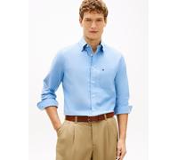 Langarmhemd TOMMY HILFIGER "LIGHT OXFORD SOLID Slim Fit", Herren, Gr. XL, N-Gr, shirt blau, Web, Obermaterial: 97% Baumwolle, 3% Elasthan, slim fit normal, 1-Knopf-Manschette, Hemden (62043441-XL) shi