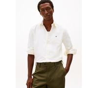 Langarmhemd TOMMY HILFIGER "OXFORD DOBBY", Herren, Gr. XL, N-Gr, weiß, allover, Web, Obermaterial: 100% Baumwolle, regular fit, Manschette, Hemden, Button-down-Kragen, regular fit, Businesshemd (21544