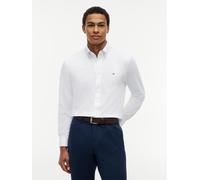 Langarmhemd TOMMY HILFIGER "PERFORMANCE PIQUE OXFORD", Herren, Gr. XXL (58), N-Gr, weiß, Web;Piqué, Obermaterial: 53% Baumwolle, 47% Polyester, regular fit normal, Manschette, Hemden, Regular Fit Pefo