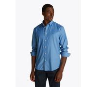Langarmhemd TOMMY HILFIGER "PERFORMANCE TWILL Regular Fit SHIRT", Herren, Gr. S, N-Gr, blau (shirt blau), Web, Obermaterial: 93% Polyamid, 7% Elasthan, regular fit, Manschette, Hemden (59365430-S) shi