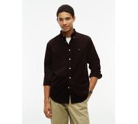 Langarmhemd TOMMY HILFIGER "SOLID CORDUROY SHIRT", Herren, Gr. L (52), N-Gr, chocolate, Web, Obermaterial: 100% Baumwolle, regular fit normal, Rundhals, eingesetzt 1-Knopf-Manschette, Hemden, Regular 