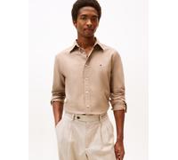 Langarmhemd TOMMY HILFIGER "SOLID HERITAGE OXFORD RF SHIRT", Herren, Gr. XXXL, N-Gr, beige (coastal taupe, coastal taupe solid), Web, Obermaterial: 100% Baumwolle, Hemden (88465469-XXXL) coastal taupe