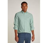 Langarmhemd TOMMY HILFIGER "SOLID HERITAGE OXFORD Regular Fit SHIRT", Herren, Gr. S, N-Gr, grün (nouveau grün), Web, Obermaterial: 100% Baumwolle, Hemden (59103154-S) nouveau grün