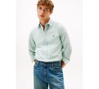 Langarmhemd TOMMY HILFIGER "SOLID HERITAGE OXFORD Regular Fit SHIRT", Herren, Gr. XL, N-Gr, grün (nouveau grün), Web, Obermaterial: 100% Baumwolle, Hemden (59103154-XL) nouveau grün