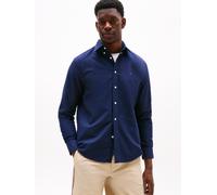 Langarmhemd TOMMY HILFIGER "SOLID HERITAGE OXFORD Regular Fit SHIRT", Herren, Gr. XXL, N-Gr, blau (preppy navy, desert sky solid), Web, Obermaterial: 100% Baumwolle, Hemden (49424739-XXL) preppy navy,