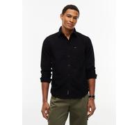 Langarmhemd TOMMY JEANS "REGULAR BABY CORDUROY SHIRT", Herren, Gr. XL (54/56), N-Gr, schwarz, Web, Obermaterial: 100% Baumwolle, unifarben, regular fit normal, Rundhals, eingesetzt Manschette, Hemden,