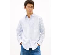 Langarmhemd TOMMY JEANS "REGULAR STRIPE OXFORD", Herren, Gr. XXL (58), N-Gr, blau twilight stripe, Web, Obermaterial: 100% Baumwolle, gestreift, regular fit normal, Rundhals, eingesetzt Manschette, He