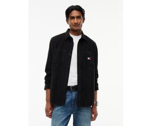 Langarmhemd TOMMY JEANS "RELAXED CORDUROY SHIRT", Herren, Gr. 4XL (64), N-Gr, schwarz, Cord, Obermaterial: 100% Baumwolle, unifarben, relaxed fit normal, Rundhals, eingesetzt Manschette, Hemden, Relax