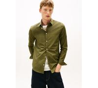 Langarmhemd TOMMY JEANS "Sabim Stretch Hemd Shirt", Herren, Gr. XXL, N-Gr, dunkelgrünery, Web, Obermaterial: 97% Baumwolle, 3% Elasthan, schmal normal, Rundhals, eingesetzt 2-Knopf-Manschette mit Schl