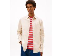 Langarmhemd TOMMY JEANS "Sabim Stretch Shirt", Herren, Gr. M, N-Gr, gulf sand, Web, Obermaterial: 97% Baumwolle, 3% Elasthan, schmal normal, Rundhals, eingesetzt 2-Knopf-Manschette mit Schlitz, Hemden