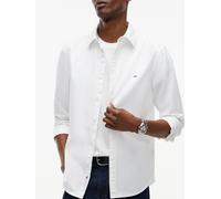 Langarmhemd TOMMY JEANS "SLIM OXFORD SHIRT", Herren, Gr. M (48/50), N-Gr, ecru, Web, Obermaterial: 100% Baumwolle, unifarben, slim fit normal, Rundhals, eingesetzt Manschette, Hemden, Slim fit mit Hem