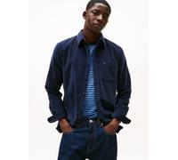 Langarmhemd TOMMY JEANS "TJM BABY CORD", Herren, Gr. M, N-Gr, schwarz night navy, Web, Obermaterial: 100% Baumwolle, regular fit, Manschette, Hemden, Kentkragen, regular fit (12835118-M) schwarz night
