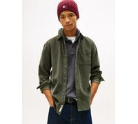 Langarmhemd TOMMY JEANS "TJM BABY CORD SHIRT EXT", Herren, Gr. 3XL, N-Gr, grün (pewter grün), Cord, Obermaterial: 100% Baumwolle, regular fit hüftbedeckend, 1-Knopf-Manschette, Hemden, Cordhemd Regula