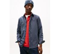 Langarmhemd TOMMY JEANS "TJM OXFORD", Herren, Gr. XXL, N-Gr, schwarz night navy, Web, Obermaterial: 100% Baumwolle, regular fit, Manschette, Hemden, regular fit, Button-down-Kragen, basic (48553317-XX