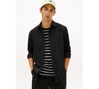 Langarmhemd TOMMY JEANS "TJM POPLIN", Herren, Gr. M (48/50), N-Gr, schwarz, Web, Obermaterial: 100% Baumwolle, regular fit, 1-Knopf-Manschette, Hemden, Regular fit, Kentkragen (67060448-M) schwarz