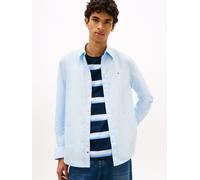 Langarmhemd TOMMY JEANS "TJM POPLIN", Herren, Gr. M (48/50), N-Gr, sweet blau, Web, Obermaterial: 100% Baumwolle, regular fit, 1-Knopf-Manschette, Hemden, Regular fit, Kentkragen (10402419-M) sweet bl