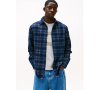 Langarmhemd TOMMY JEANS "TJM REG CHECK CORD", Herren, Gr. M, N-Gr, schwarz night navy, check, Web, Obermaterial: 100% Baumwolle, regular fit normal, Manschette, Hemden, Cordhemd, regular fit, modische