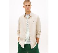 Langarmhemd TOMMY JEANS "TJM REGULAR FIT LINEN BLEND", Herren, Gr. L, N-Gr, gentle gold, Web, Obermaterial: 55% Leinen, 45% Baumwolle, regular fit normal, Rundhals, eingesetzt Manschette, Hemden (6575