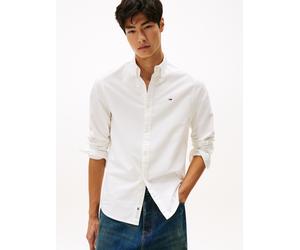 Langarmhemd TOMMY JEANS "TJM REGULAR OXFORD", Herren, Gr. XXL (58), N-Gr, beige (ecru), Web, Obermaterial: 100% Baumwolle, regular fit normal, Rundhals, eingesetzt 1-Knopf-Manschette mit Schlitz, Hemd