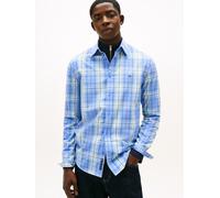Langarmhemd TOMMY JEANS "TJM REGULAR POPLIN PATTERN", Herren, Gr. M, N-Gr, light horizon blau, big check, Web, Obermaterial: 100% Baumwolle, kariert, regular fit normal, Manschette, Hemden, kariert, B