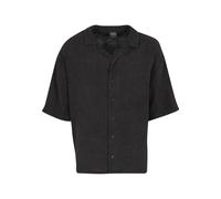 Langarmhemd URBAN CLASSICS "Urban Classics Acid Washed Musselin Shirt", Herren, Gr. 4XL, US-Größen, schwarz, 100% Baumwolle, unifarben, normal, Hemden (29742301-4XL) schwarz
